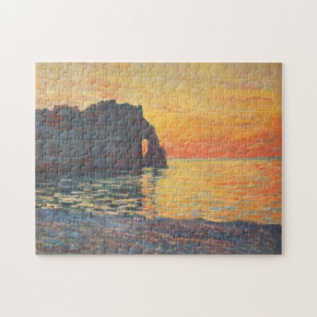 Puzzle Etretat Cliff d'Aval Sunset Monet Bella Artes (Horizontal)