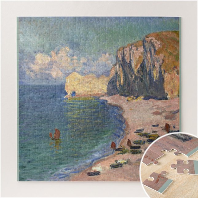 Puzzle Étretat, la playa y la Falaise d'Amonet, Monet (Subido por el creador)