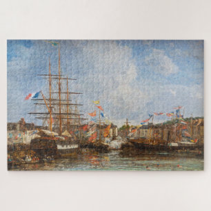 Puzzle Eugene Boudin - Festival en el puerto de Honfleur