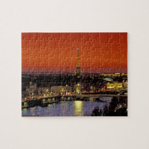 Puzzle Europa, Francia, París. Vista del atardecer de la