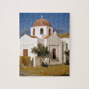 Puzzle Europa, Grecia, Mykonos. Redes de pesca se secan e