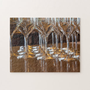 Puzzle Europa, Italia, Toscana. Copas de vino en una bode