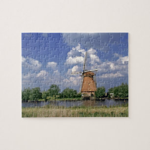 Puzzle Europa, Países Bajos, Kinerdijk. Un molino de vien