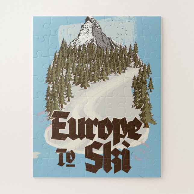 Puzzle Europa Para Esquiar (Vertical)