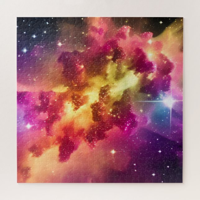 Puzzle Evento de galaxia del espacio nebuloso del índigo  (Horizontal)