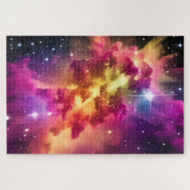 Puzzle Evento espacial en nebulosa de color índigo cósmic (Horizontal)