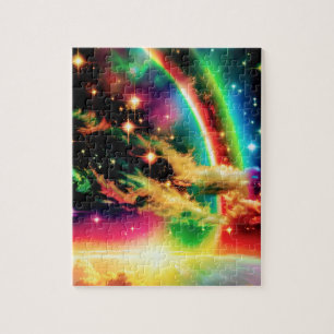 Puzzle Evento mágico del arcoiris cósmico en el universo