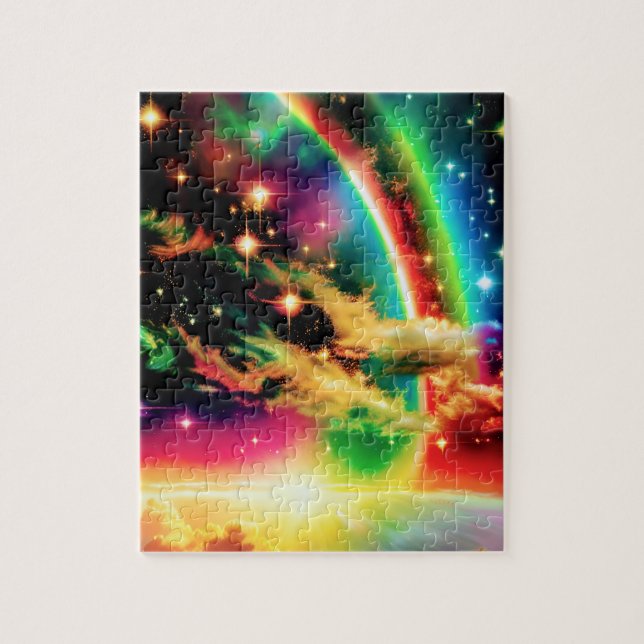 Puzzle Evento mágico del arcoiris cósmico en el universo  (Vertical)