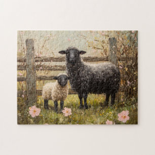 Puzzle Ewe y Lamb Spring Sheep Art