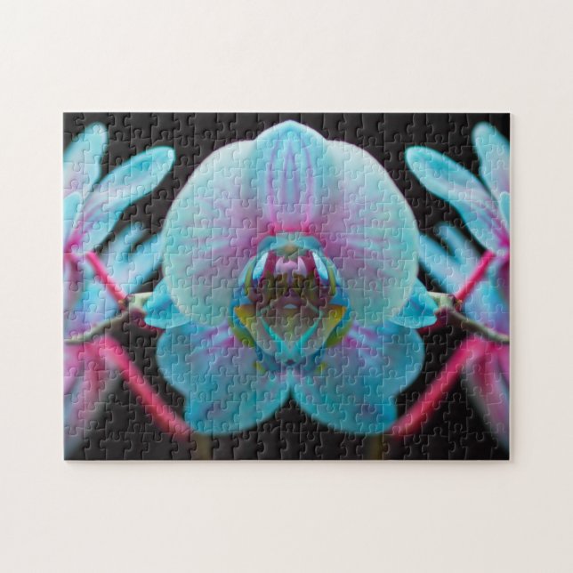 Puzzle Exotic Blue Orchid Reflection (Horizontal)