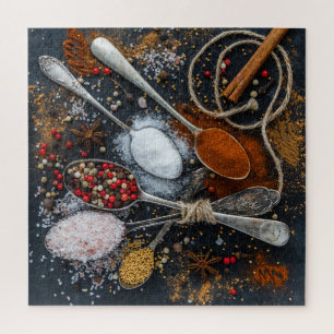 Puzzle Exotic Cooking Spices & Spoons