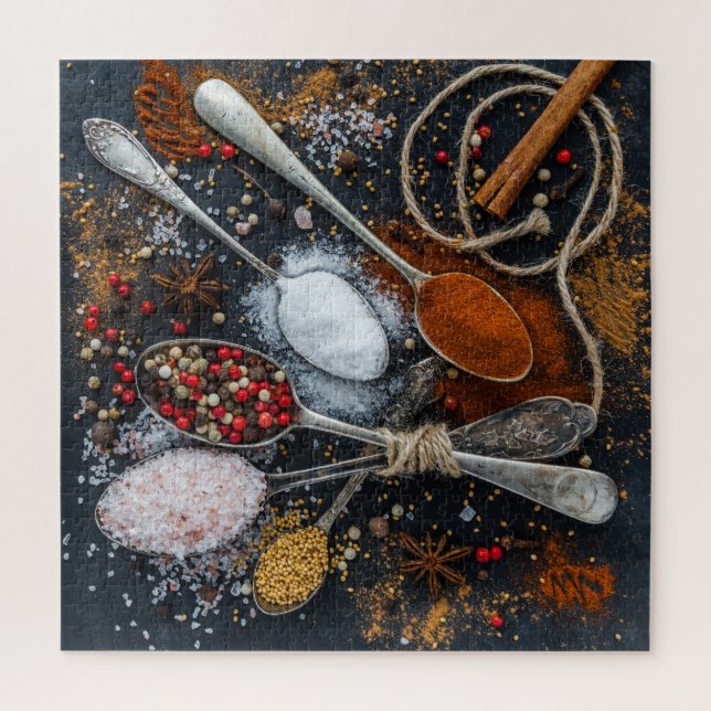 Puzzle Exotic Cooking Spices & Spoons (Vertical)