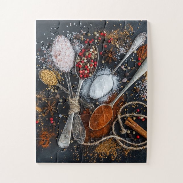 Puzzle Exotic Cooking Spices & Spoons (Vertical)