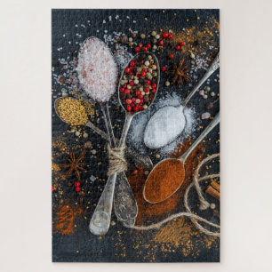 Puzzle Exotic Cooking Spices & Spoons
