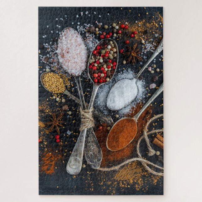 Puzzle Exotic Cooking Spices & Spoons (Vertical)