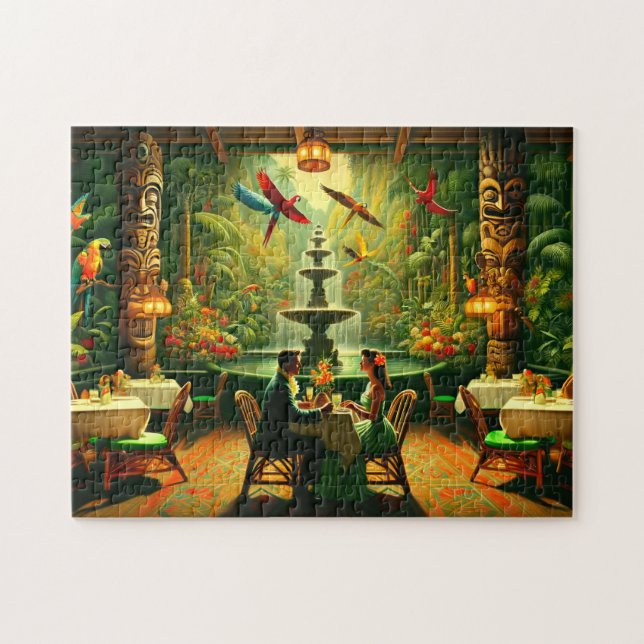 Puzzle Exotic Tiki Room Tropical Jungle Date Night (Horizontal)