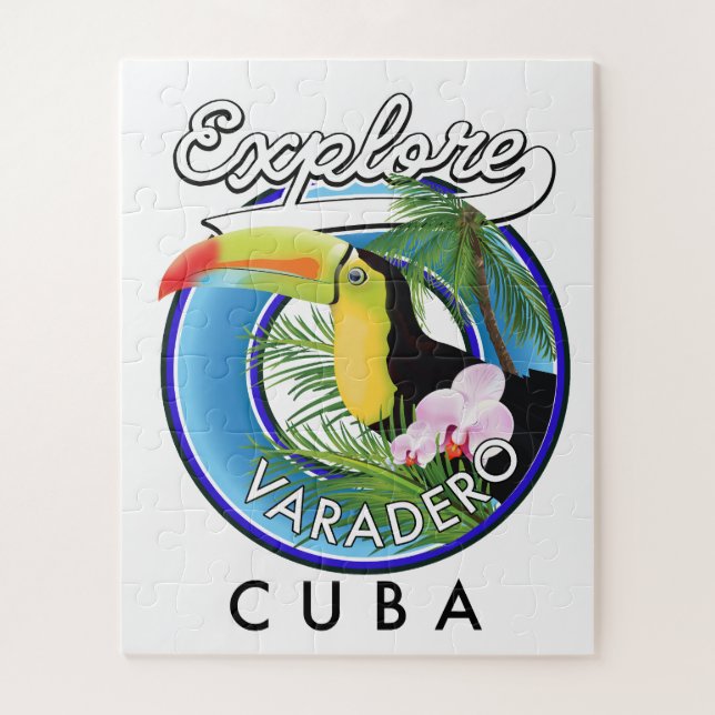 Puzzle Explora el logotipo de viaje de Varadero Cuba (Vertical)