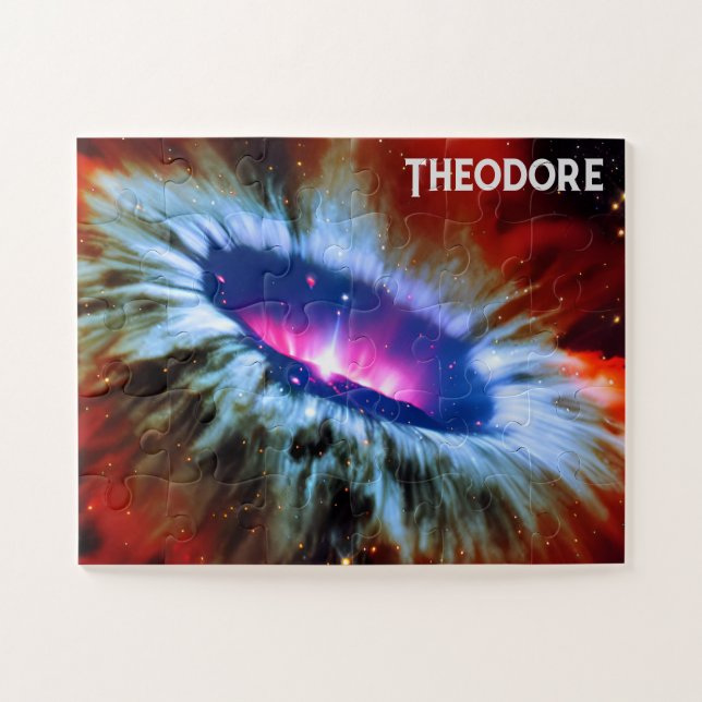 Puzzle Exploración espacial cósmica Fenómeno Azul Rojo Pú (Horizontal)