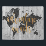 Puzzle Explorador joven VI<br><div class="desc">Un diseño lindo con una frase de texto dorada y un mapa negro del mundo sobre un fondo de tabla gris. Artista: Studio W</div>
