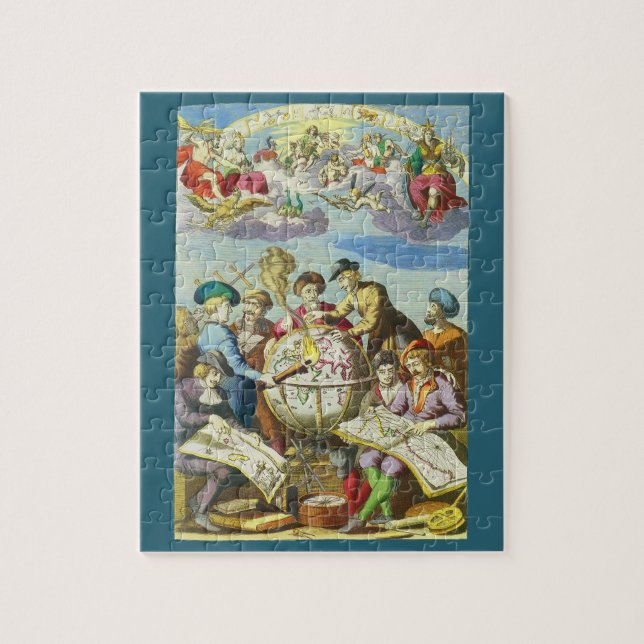 Puzzle Exploradores antiguos con mapa de globo antiguo, 1 (Vertical)