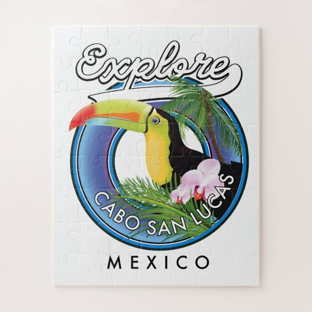 Puzzle explorar cabo san lucas méxico parche de viaje (Vertical)