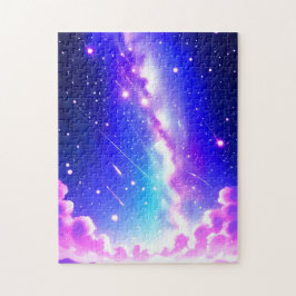 Puzzle Explorar el arte espacial Cosmos en rosa y azul