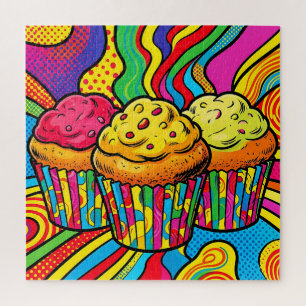 Puzzle Explosión de Cupcakes de Arcoíris Pop Art