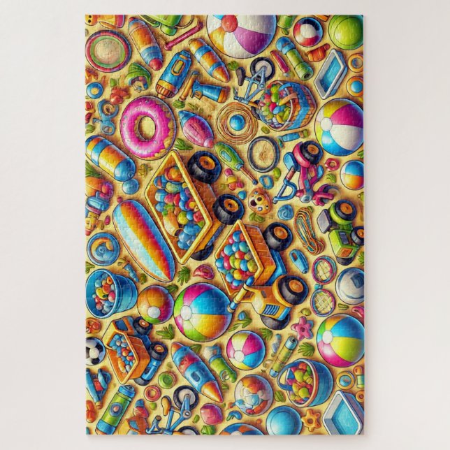 Puzzle "Explosión de juguete en el patio trasero" - Rompe (Vertical)