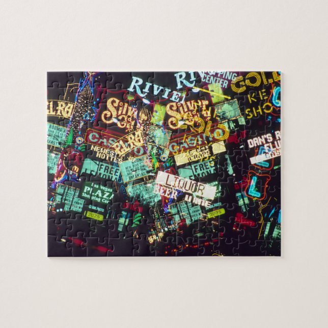 Puzzle Exposición doble, carteles de casino, Las Vegas, (Horizontal)