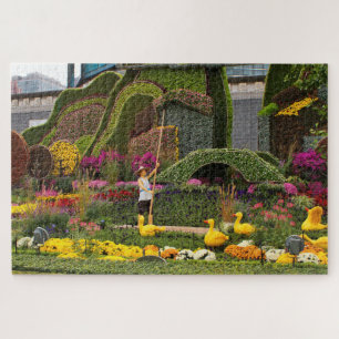 Puzzle Exposición floral de granjero de patos, Pekín, Chi