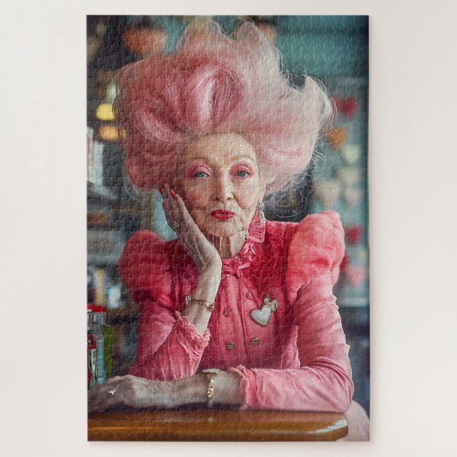 Puzzle Expresión de amor Beso de gracia eterna en rosa (Vertical)