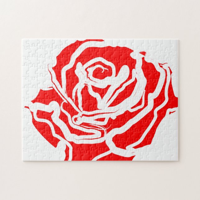 Puzzle Extracto del rosa rojo (Horizontal)