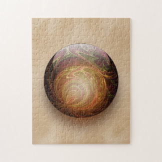 Puzzle Extracto esférico iluminado oro de la gema