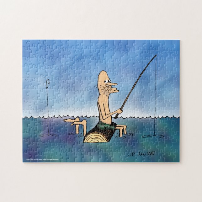 Puzzle Extraño Día Pescando Funny Personalizado rompecabe (Horizontal)