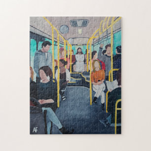 Puzzle Extraño en el autobús Pintura de Alfred Fox