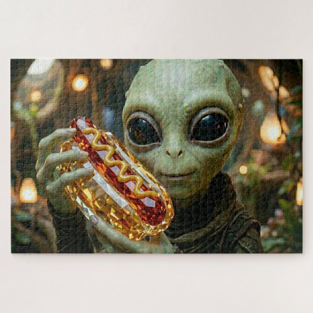 Puzzle Extraterrestre Alien con Hotdog Cristalino (Horizontal)