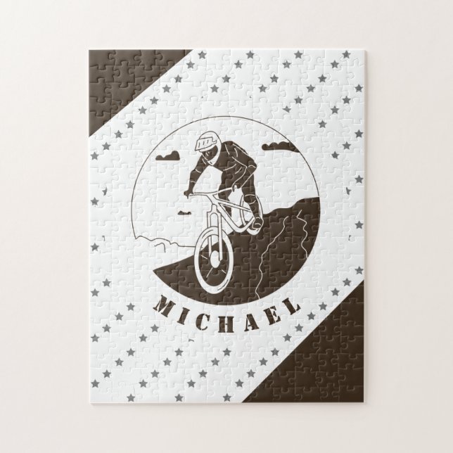 Puzzle Extreme Mountain Biking Cycling Star Cyclist Name  (Vertical)