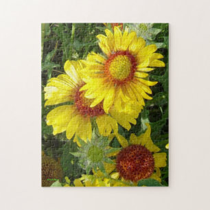 Puzzle F6 Flores silvestres amarillas Gaillardia