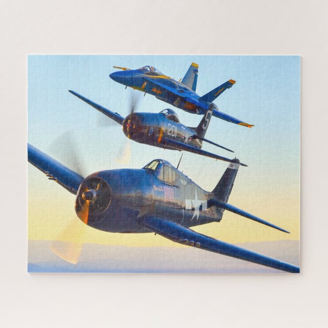 Puzzle F6F, F8F y F-18C HORNET (16x20 PULGADAS) (Horizontal)