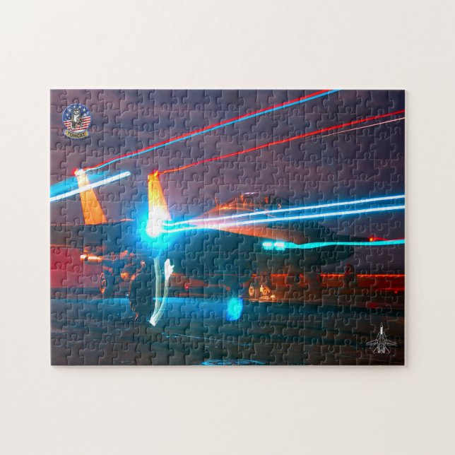 Puzzle F-14 TOMCAT "NIGHT LAUNCH" (11x14 pulgadas) (Horizontal)