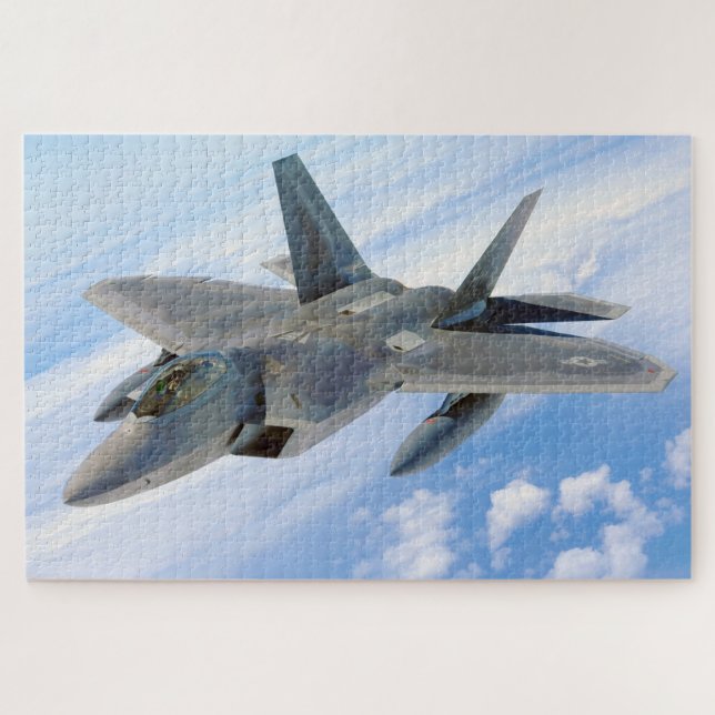 Puzzle F-22 Raptor militar Jet (Horizontal)