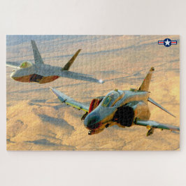 Puzzle F-4 FANTOM y F-22 RAPTOR (20x30 PULGADAS)