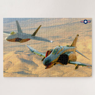 Puzzle F-4 FANTOM y F-22 RAPTOR (20x30 PULGADAS)