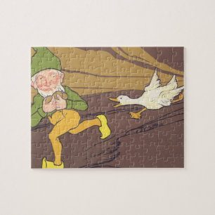 Puzzle Fábula vintage de Esopo La gallina que puso el hue