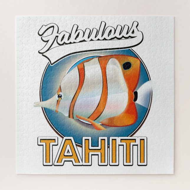 Puzzle fabuloso logo retro de Tahití (Vertical)