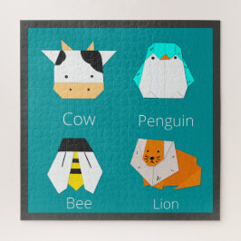 Puzzle Fácil Lovely Dibujo Artesanía Animales azul