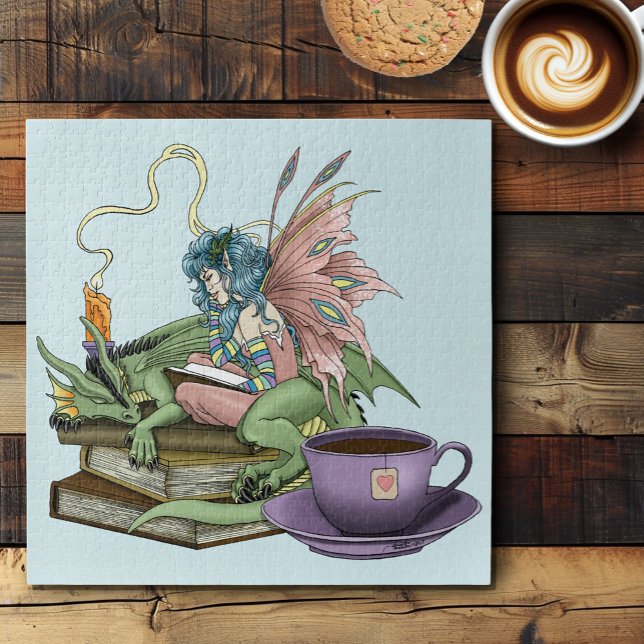 Puzzle Fairy Dragon Books Tea Friendship  (Subido por el creador)