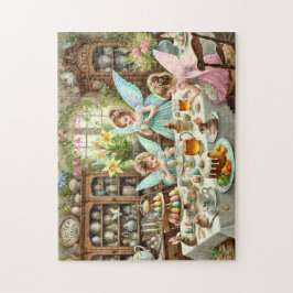 Puzzle Fairy Easter Kitchen Whimsical Tea Party Scene