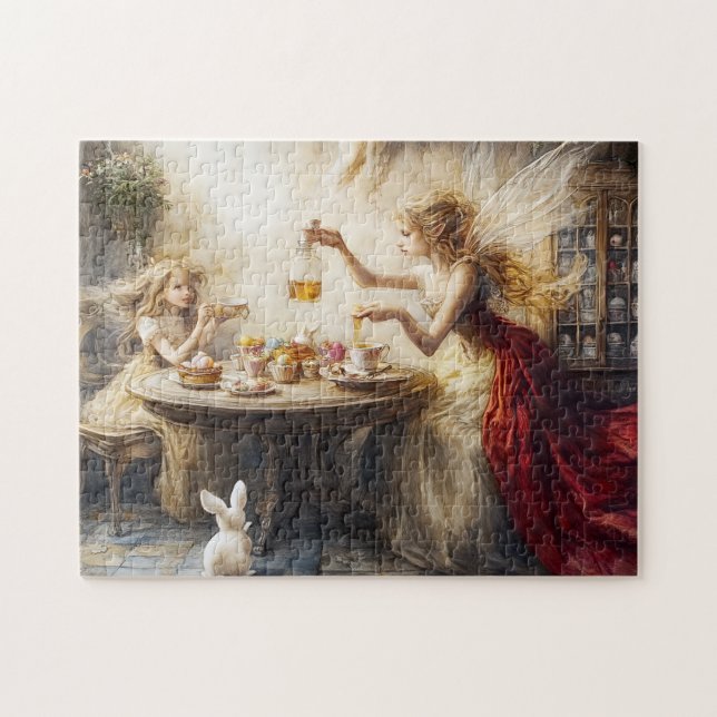 Puzzle Fairy Easter Tea Party Honey & Bunnies Spring Magi (Horizontal)