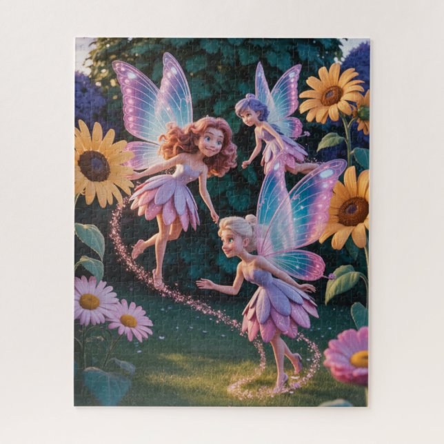 Puzzle Fairy Princess in a flower garden (Vertical)